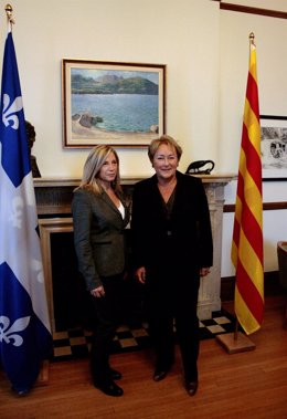 Joana Ortega y la primera ministra de Quebec, P.Marois