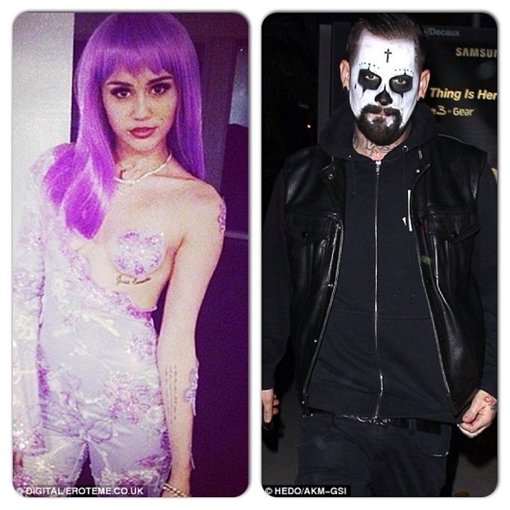 Miley Cyrus y Benji Madden durante Halloween