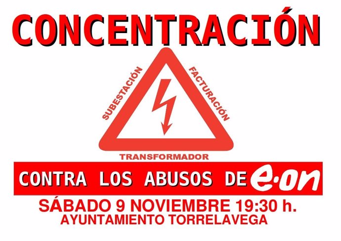Cartel de la concentración contra E.ON en Torrelavega