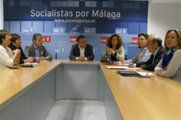 Heredia, durante la reunión del grupo parlamentario socialista.