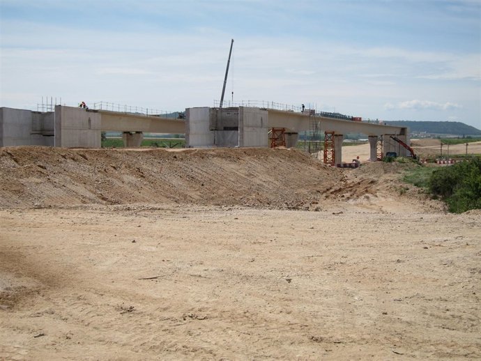 Imagen de archivo de las obras de alta velocidad en la provincia de Palencia