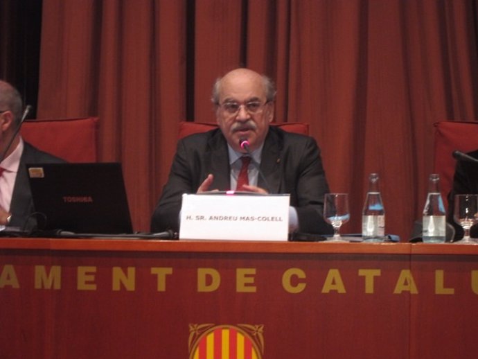 Andreu Mas-Colell, en la presentación de presupuestos