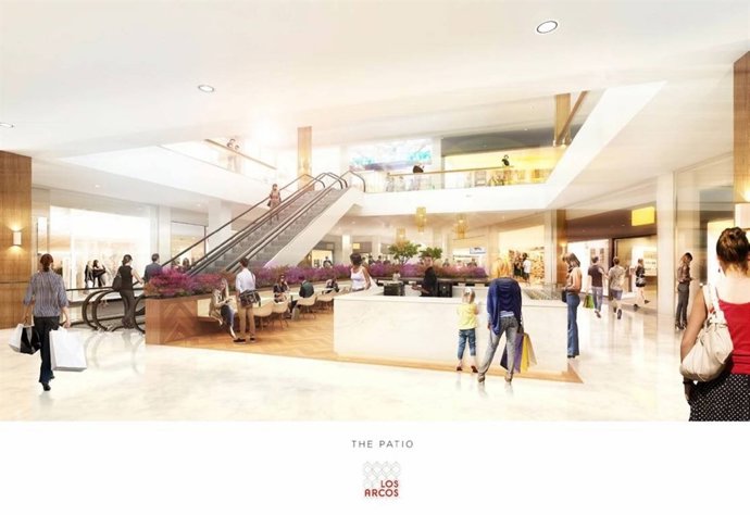 Infografía de parte del interior del Centro Comercial Los Arcos tras la reforma.