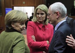 Angela Merkel y Van Rompuy