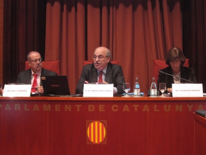 Albert Carreras, Andreu Mas-Colell y Georgina Arderiu