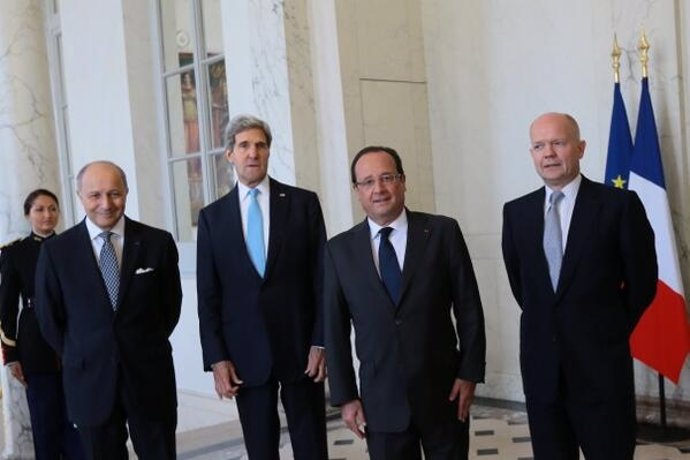Hollande, Kerry, Hague y Fabius