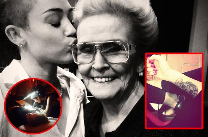 Miley Cyrus nuevo tatuaje de su abuela