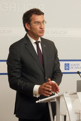 Feijóo en la rueda de prensa posterior a presidir el Consello de la Xunta
