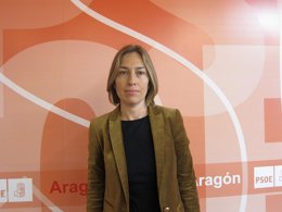 La secretaria de Organización del PSOE-Aragón, Eva Sáenz, en la sede del partido