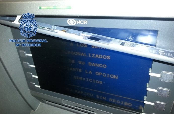 Uno de los cajeros en los que se intentó la estafa