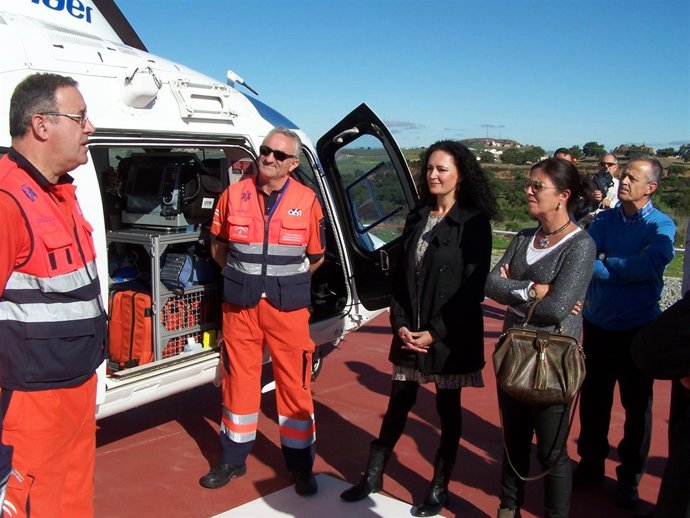 Inauguración de un nuevo helipuerto en Calañas. 