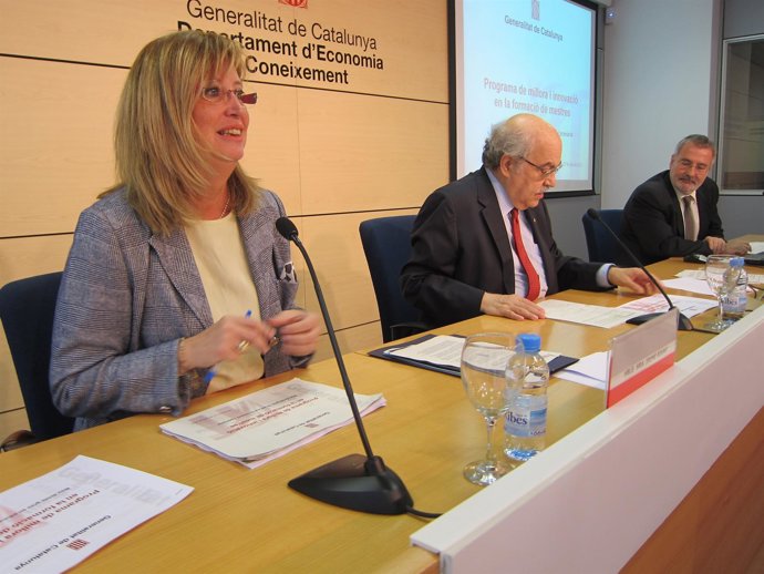 Irene Rigau, Andreu Mas-Colell y Miquel Martínez