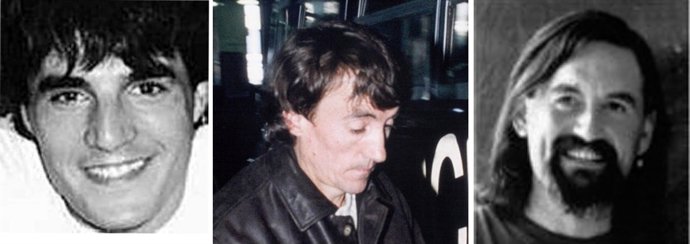 Los etarras Iñaki Rekarte Ibarra, Kepa Pikabea y Aitor Bores Gutiérrez
