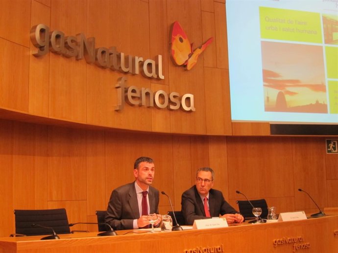 El conseller Santi Vila y Martí Solà (Gas Natural Fenosa)