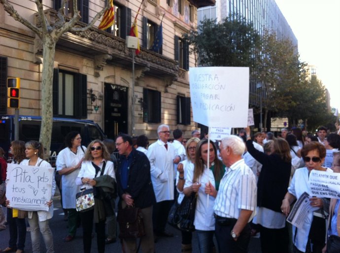 Protesta de farmacéuticos en Barcelona