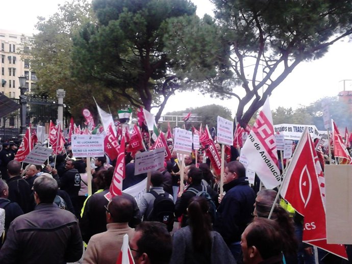 Concentración de trabajadores de Tragsa en Madrid