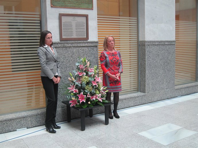 La viuda de Lidón, Marisa Galarraga, en la ofrenda floral