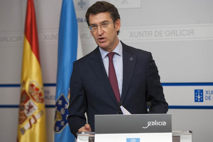 Alberto Núñez Feijóo en la rueda de prensa tras el Consello de la Xunta