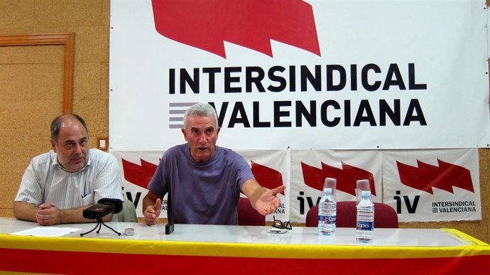 Vicent Mauri (Intersindical Valenciana) junto a Diego Cañamero (SAT)