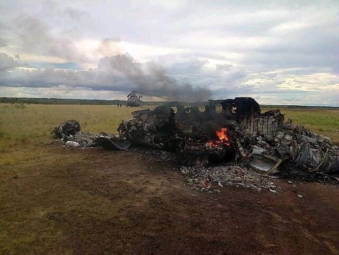 Avión mexicano derribado por las fuerzas venezolanas