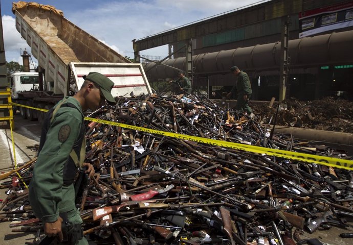 Armas requisadas en Venezuela.