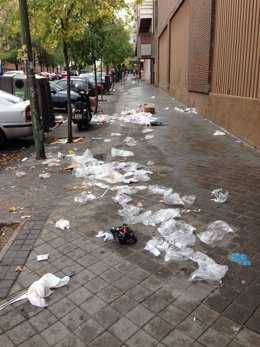 Efectos de la huelga de limpieza viaria en el barrio de Chamartín