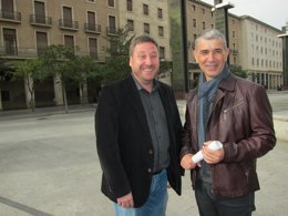 Los portavoz de CHA en las Cortes y Ayuntamiento, José Luis Soro y Juan Martín