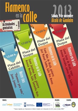 Cartel de  con las actividades de 'Flamenco en la calle'