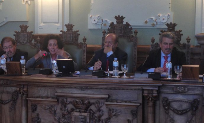La concejal Mercedes Cantalapiedra interviene durante el Pleno Municipal
