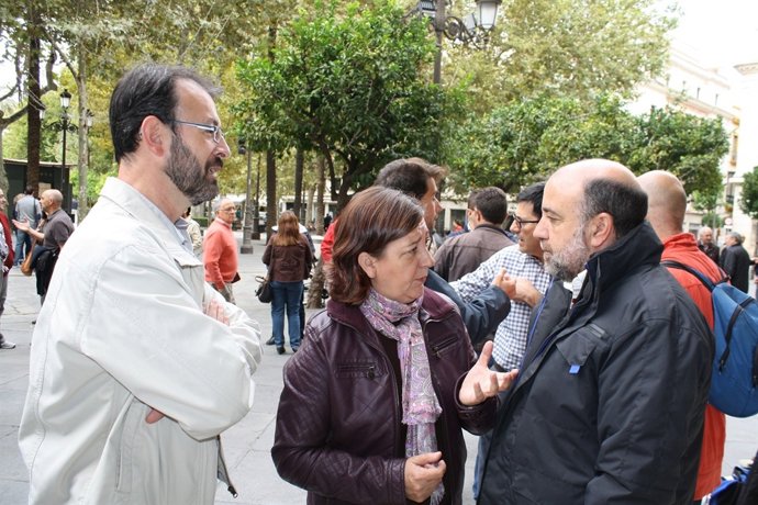 Medrano con los sindicatos.