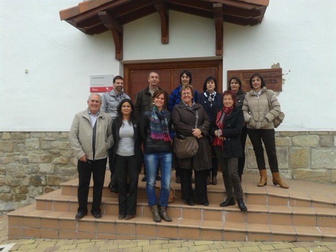 La delegación francesa durante su visita a la Fundación Ilundáin
