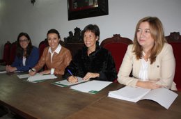 Rueda, durante la firma del convenio en Ronda.