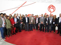 Parte de los 90 delegados de Aragón que han acudido a la Conferencia del PSOE.