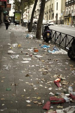 Basura en las calles de Madrid