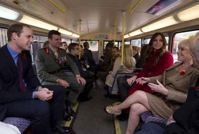 Duques de Cambridge en Bus por Londres
