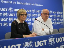 Marisol Vicente y Juan Goyen, de UGT de Navarra