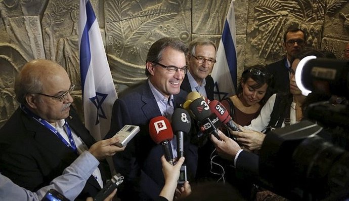 Artur Mas, Mas-Colell y Trias en la visita oficial a Israel