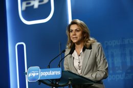 Cospedal hablando en Génova