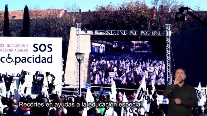 Imagen del vídeo que denuncia recortes en ayudas a personas con discapacidad