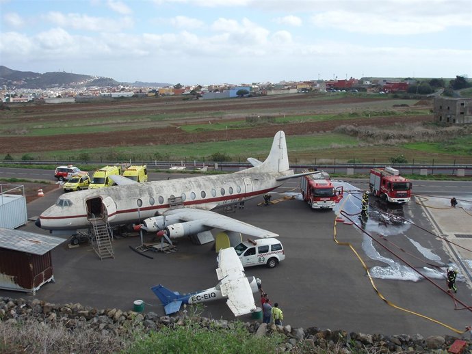 Simulacro de accidente aéreo en Los Rodeos
