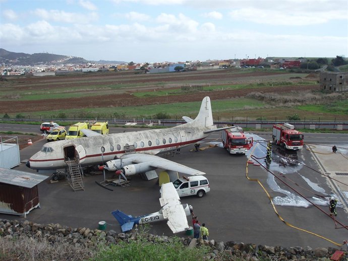 Simulacro de accidente aéreo en Los Rodeos