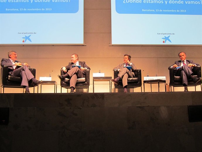 E.Suárez (Santander), J.I.Sanz, R.Gascó (Andbank) y J.Gandarias (La Caixa)