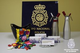 Óxido Nitroso, Sifones Y Globos Incautados Por La Policía