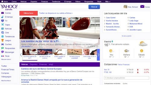 Nueva portada Yahoo!