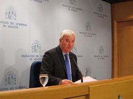 El delegado del Gobierno en Aragón, Gustavo Alcalde, en rueda de prensa