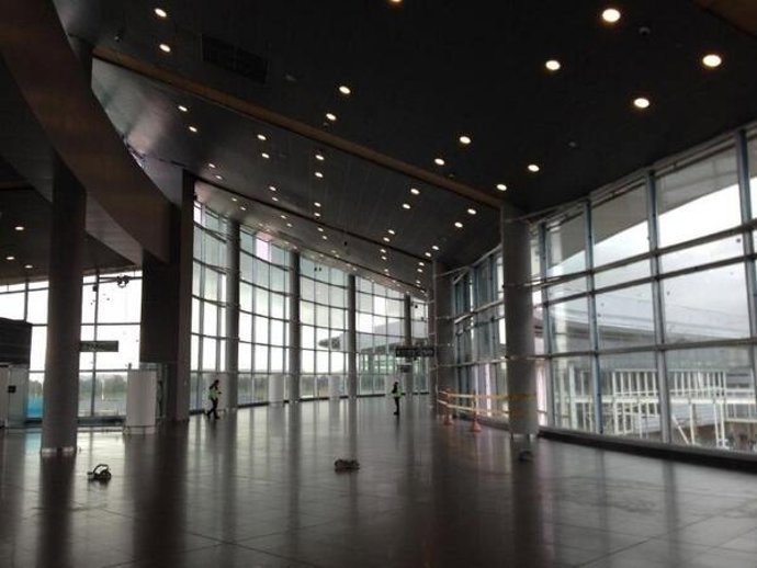 Bajada de los pasajeros en el aeropuerto