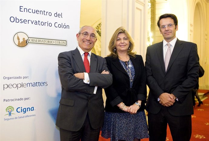 Alfonso Jiménez (PeopleMatters) Engracia Hidalgo (Empleo) y Javier Cano (Cigna)