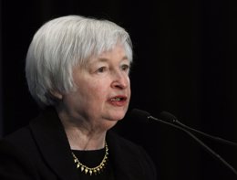 Federal Reserve Vice Chair Janet Yellen addresses a conference in Washington