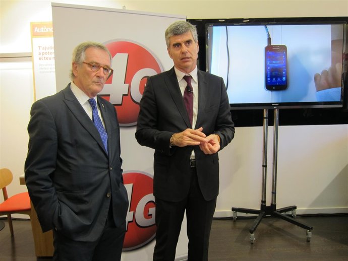 El alcalde de Barcelona Xavier Trias y Albert Buxadé (Vodafone Catalunya) 