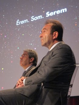 F.Homs (portavoz Generalitat) Miquel Calçada (comisario Tricentenari)